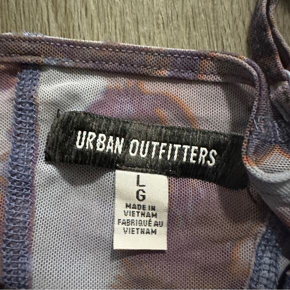 Urban Outfitters UO Ziggy Purple Paisley Print Cold Shoulder Corset‎ Top Size L - Picture 8 of 11